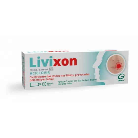 LIVIXON MG, 50 MG/G-10 G X 1 CREME BISNAGA ACICLOVIR [PA]