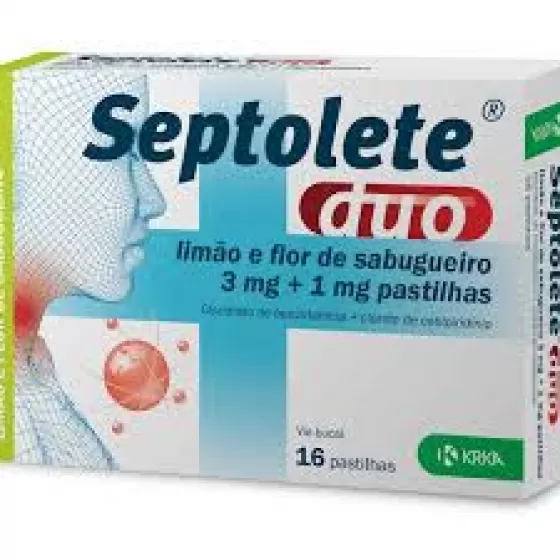 Septolete Duo limão e flor de sabugueiro, 3/1 mg x 16 pst