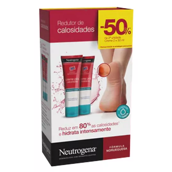 Neutrogena Duo Creme de Pés Redutor de Calosidades 2 x 50 ml com Desconto na 2ª Embalagem