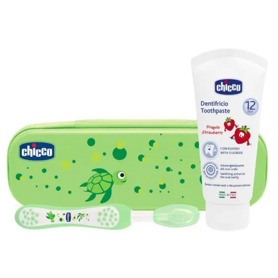 Ch.Ora7533000000 Chicco Estojo Higiene Oral Verde 12M+