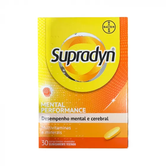 SUPRADYN MENTAL PERFORMANCE COMP X30 ASCORBICO (ACIDO) (VITAMINA C) [PA] BIOTINA (D-BIOTINA) [PA] CALCIO (CARBONATO) [PA] CIANOCOBALAMINA (VITAMINA B12) [PA] FOLICO (ACIDO) (VITAMINA B9) [PA] MAGNESIO [PA] NICOTINAMIDA (VITAMINA B3) [PA] PANTOTENATO (CALC