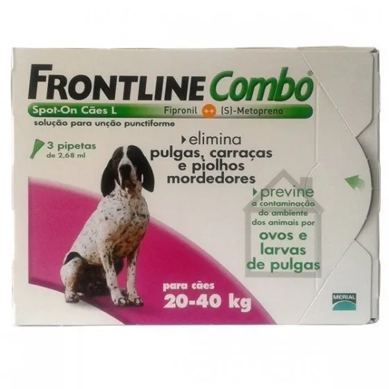 Frontline Combo Sol Cao 20-40kg 2,68mlx1 sol unção punctif VET